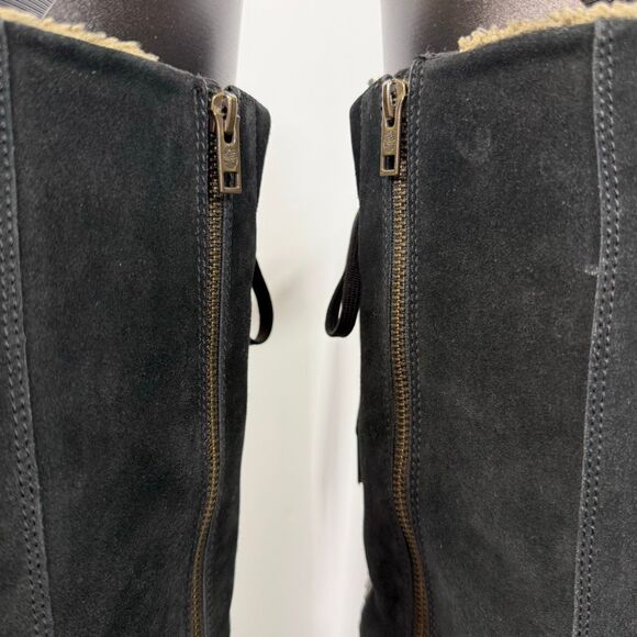Timberland Women’s black leather suede tall boot size 7 side zip - Picture 6 of 14